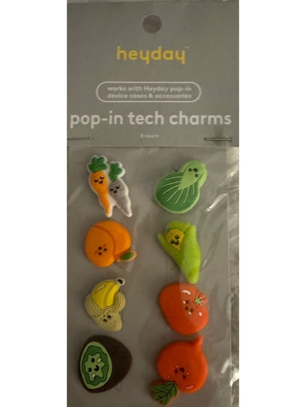 Heyday Pop-In Tech Charms 8-Count Assorted Designs for Device Cases and Crocs